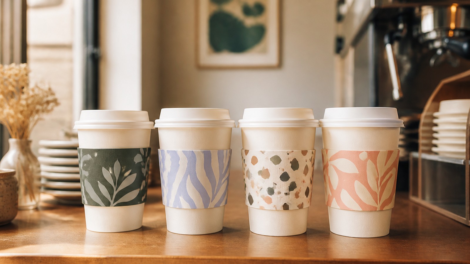 Custom print and cut coffee cup sleeves
