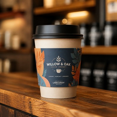 Custom print and cut coffee cup sleeves